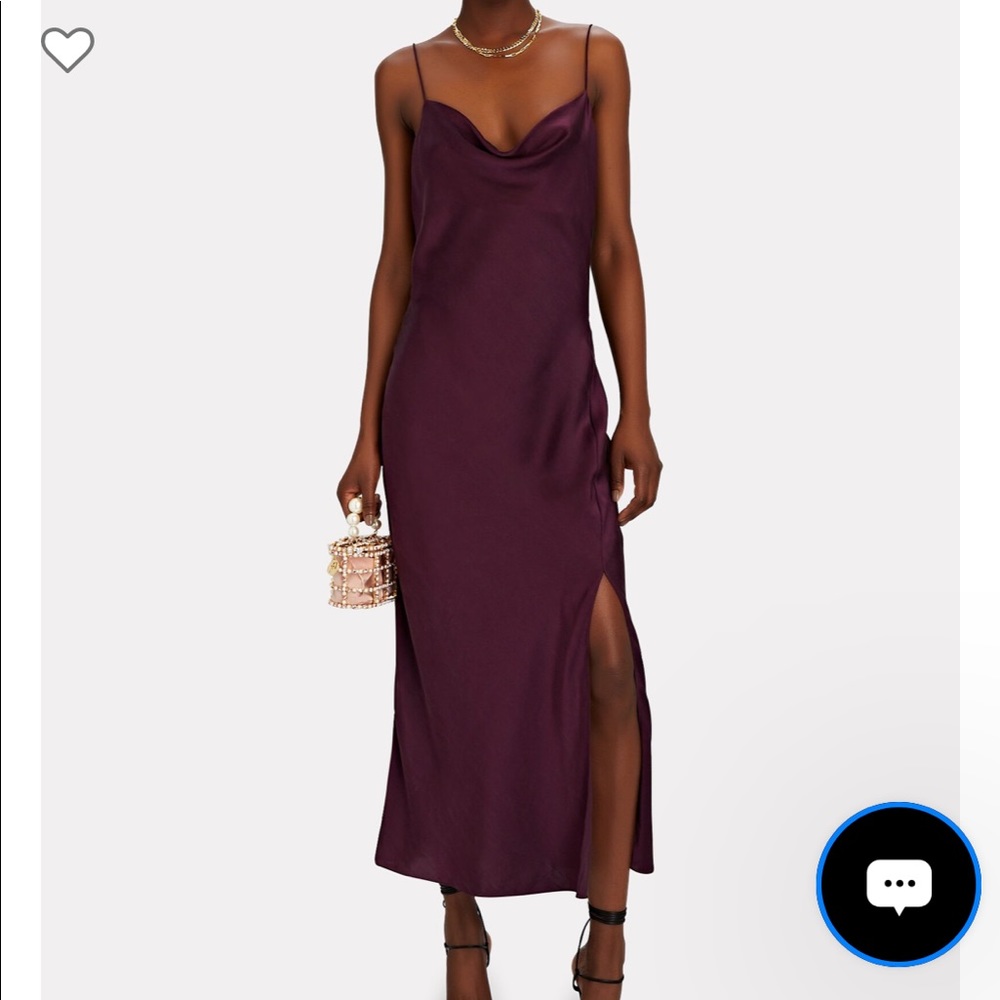 Black intermix Rachael silk cowl neck slip dress, size 6